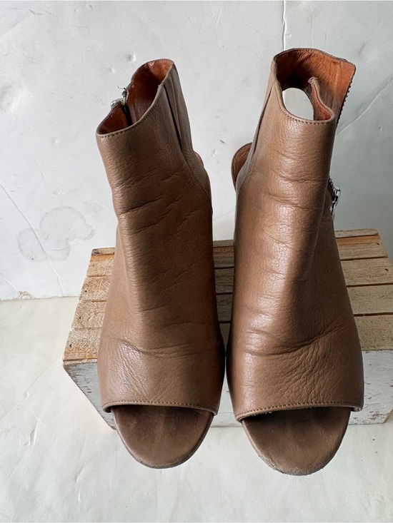 Kenneth Cole Shoes - Kenneth Cole Brown Leather Peep-Toe Ankle Boots